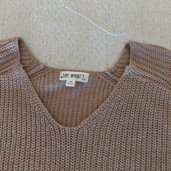 Say What? Tan Knit Sweater - Picture 4 of 5